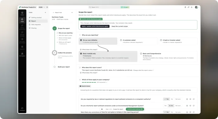 Demostración de Greener Ahead de selección de módulos Basic y Comprehensive